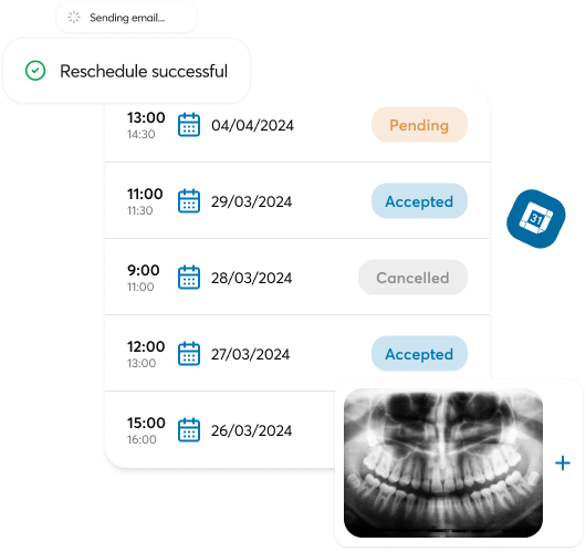 An image with the schedule interface